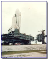 shuttle on way to pad